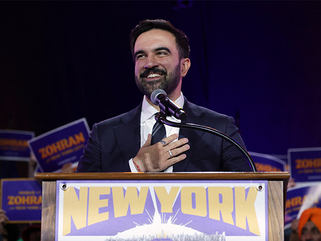 New York City mayoral candidate Zohran Mamdani speaks during a campaign rally at Forest Hi