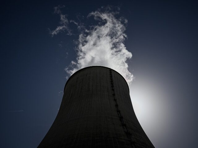 This photograph shows a cooling tower of the Civaux nuclear power plant, south-western Fra