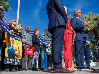 SCOTTSDALE, AZ - OCTOBER 30, 2024: Republicans for Harris attend a speech as former Republ