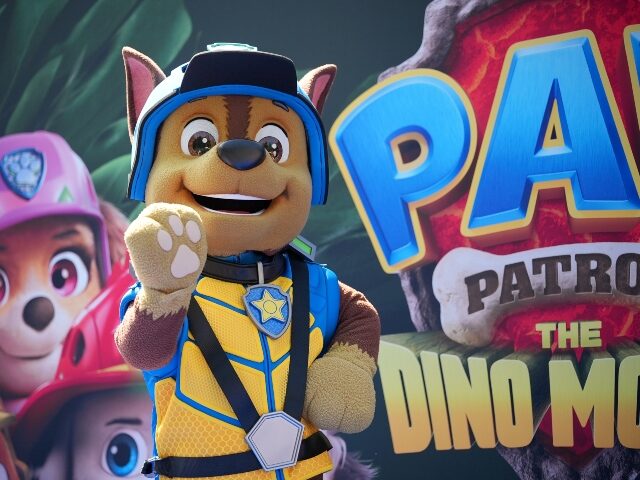 NEW YORK, NEW YORK - AUGUST 08: A mascot attends the "PAW Patrol: The Dino Film"