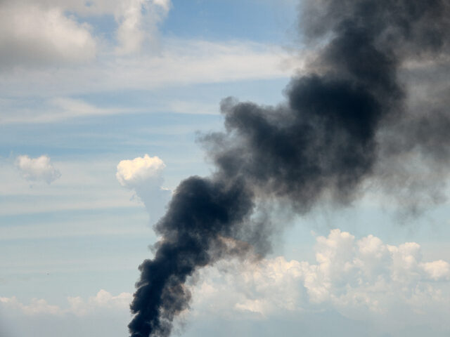 plume of smoke in sky