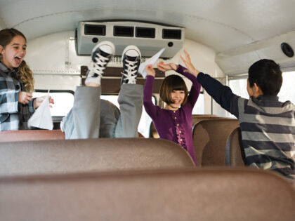 school bus with rowdy students