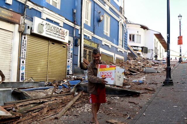 The 7.4 magnitude quake struck Western Colombia on Monday, damaging dozens of buildings