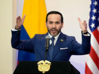 Colombia's President Abelardo de la Espriella gives a press conference during a bilateral agreements signing ceremony with US Secretary of State Marco Rubio (out of frame) in Barranquilla, Colombia on September 8, 2026. (Photo by Fernando Vergara / POOL / AFP via Getty Images)
