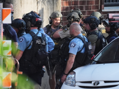 Law enforcement respond to a shooting Wednesday, Sept. 2, 2026, in downtown Minneapolis. (