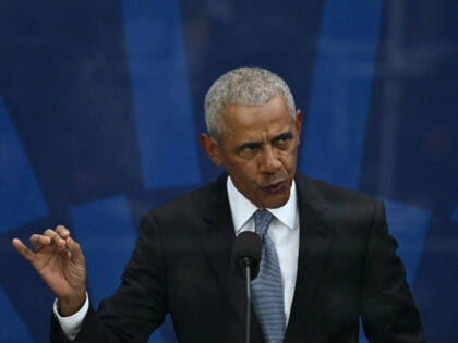 Former US president Barack Obama speaks at the opening of the Barack Obama Presidential Ce
