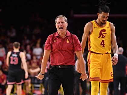 LOS ANGELES, CA - JANUARY 31: USC Trojans head coach Eric Musselman reacts after a play as