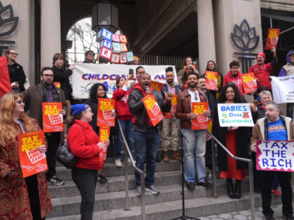 New York City Democratic Socialists (NYC-DSA) hold a rally in Union Square marking the sta