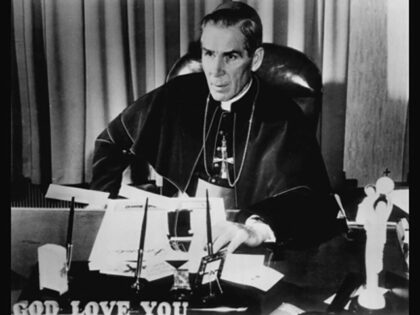Bishop Fulton Sheen on his TV show, Life is Worth Living. (Photo provided by White House)