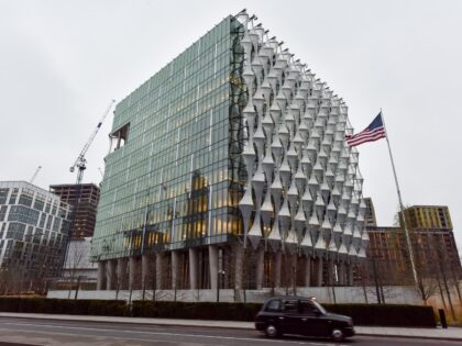 LONDON, ENGLAND - JANUARY 07: A general view of the Embassy of the United States of Americ