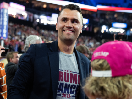 WASHINGTON - JULY 17: Charlie Kirk is seen in the Fiserv Forum on the third night of the R