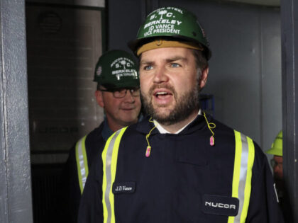 US Vice President JD Vance tours the Nucor Steel factory in Huger, South Carolina, on May