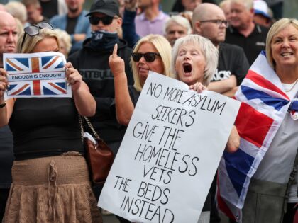 FALKIRK, SCOTLAND - AUGUST 16: Protesters from the group Save Our Future & Our Kids Future