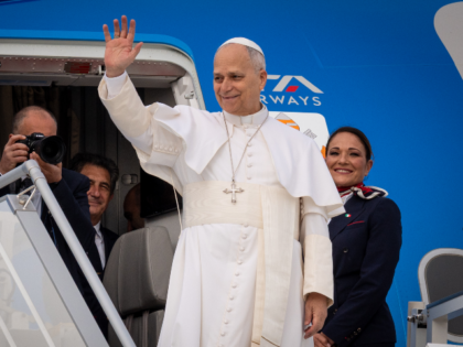 ROME, ITALY - 2026/04/13: Pope Leo XIV departs for his apostolic journey to Algeria, Camer