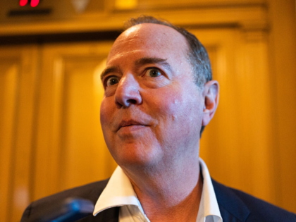 WASHINGTON, DC - JULY 13: U.S. Sen. Adam Schiff (D-CA) departs from the Senate Chambers du