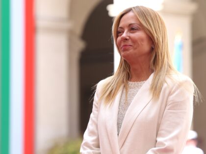 ROME, ITALY - 2026/07/20: Prime Minister Giorgia Meloni awaits the arrival of the Portugue