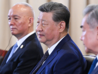KYRGYZSTAN-RUSSIA-CHINA-SUMMIT-SCO In this pool photograph distributed by the Russian state agency Sputnik, China's President Xi Jinping attends a meeting with Russia's President on the sidelines of the Shanghai Cooperation Organisation (SCO) summit in Bishkek on August 31, 2026. (Photo by Kristina Solovyova / POOL / AFP via Getty Images)