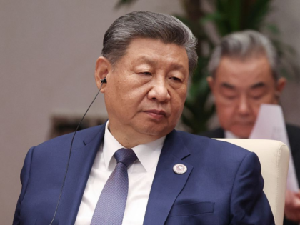 In this pool photograph distributed by the Russian state agency Sputnik, China's President