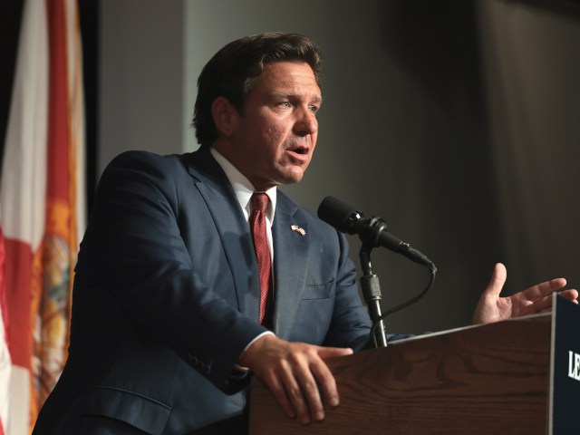 TAMPA, FLORIDA - SEPTEMBER 01: Florida Gov. Ron DeSantis speaks as he hosts a Leadership F