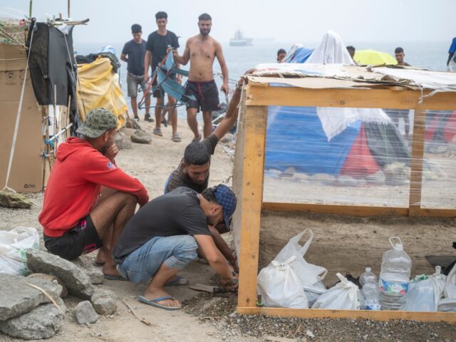 CEUTA, SPAIN - SEPTEMBER 05: Several migrants camped on the beach on 5 September 2026 in C