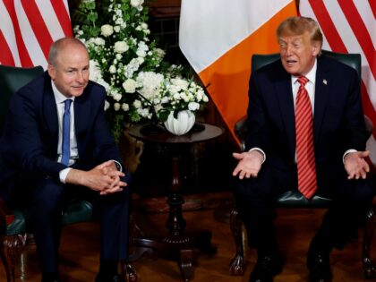 DUBLIN, IRELAND - SEPTEMBER 12: Taoiseach Micheal Martin and U.S. President Donald Trump a