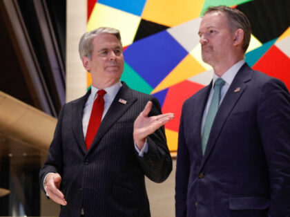 US Secretary of the Treasury Scott Bessent speaks next to US Trade Representative Jamieson