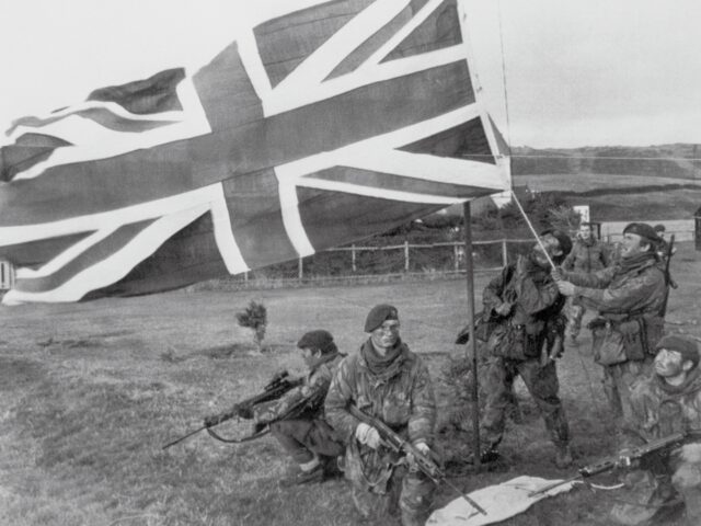 (Original Caption) Port Howard, West Falkland: This photo released today by the British Go