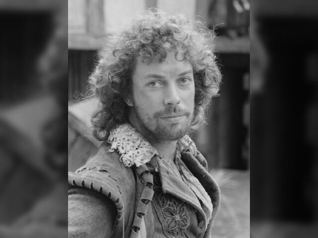 English actor Tim Curry in costume during the filming of the television mini-series 'Will
