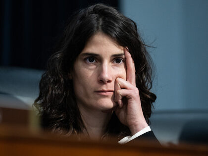 Rep. Marie Gluesenkamp Perez, D-Wash., listens to testimony by OMB Director Russell Vought