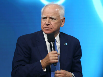 Governor of Minnesota Tim Walz makes a speech during the '10th Austrian World Summit' clim