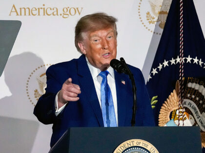 US President Donald Trump during the launch of America.gov in Washington, DC, US, on Tuesd