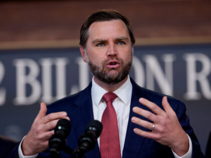Vice President J.D. Vance speaks during a news conference on fraud at the Eisenhower Execu