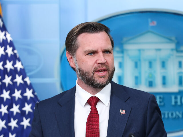 JD Vance Vice President JD Vance speaks during a news briefing in the Brady Press Briefing Room at