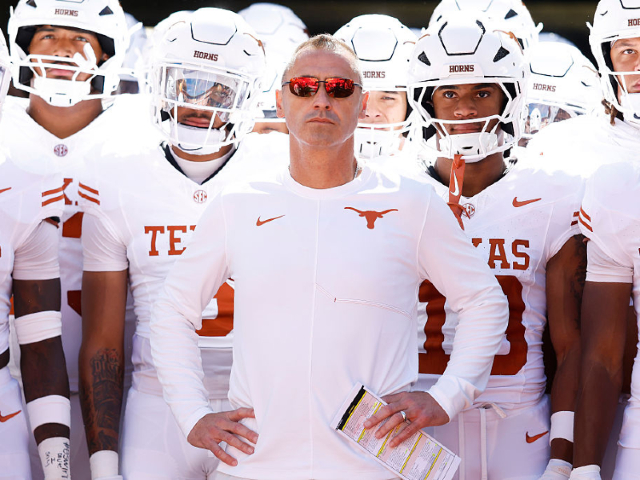 VIDEO: Texas' Steve Sarkisian Blames 'Society' for His Player's Urination Celebration