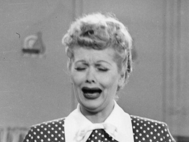 Lucille Ball cries as Vivian Vance tries to console her in the television series 'I L