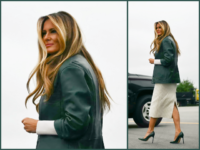 Fashion Notes: Melania Trump Returns to North Carolina in Nour Hammour Green Leather Jacket