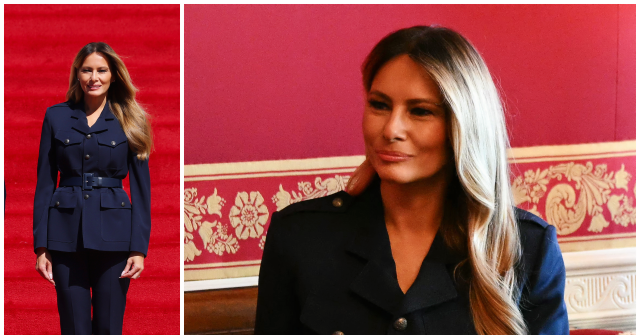 Fashion Notes: FLOTUS Wears Ralph Lauren Military Jacket for Tea in the Red Room