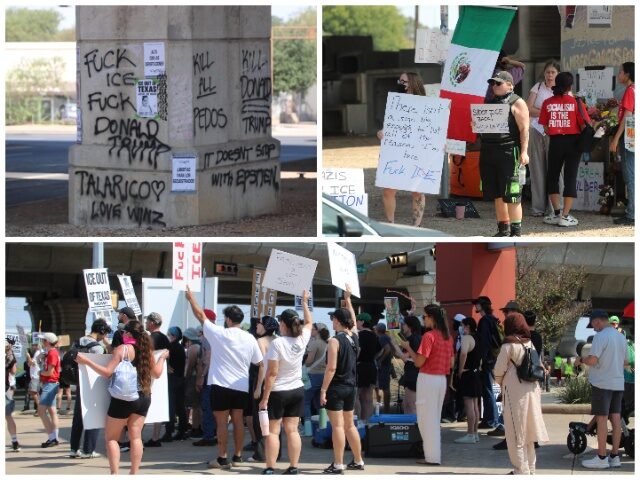 Activists Reoccupy ICE Shooting Scene in Austin on One Week Later (Randy Clark/Breitbart T