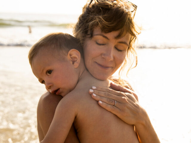 Mother and 2 yr old son