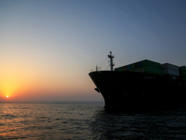 Commercial vessels are seen anchored between Iranâs Qeshm and Larak islands amid disrupti