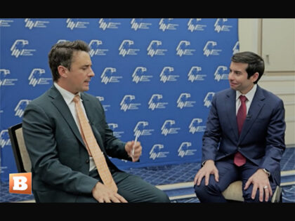 Acting U.S. Labor Secretary Keith Sonderling (right) spoke with Breitbart News Editor-in-C