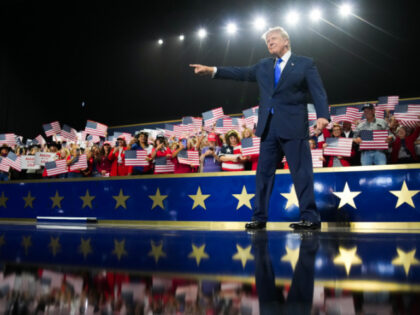 U.S. President Donald Trump walks on stage to speak on the first day of the 2026 Republica