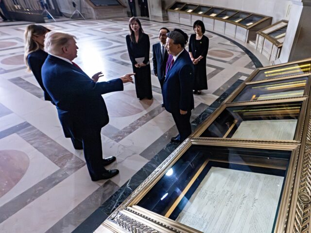 US President Donald Trump, First Lady Melania Trump, China's President Xi Jinping and his