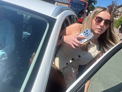 Former PE teacher Bronwen James, 29, leaves Salisbury Magistrates' Court, Wiltshire, after
