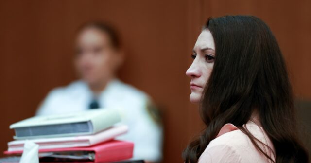 Plymouth, MA - August 18: Lindsay Clancy listens to testimony at Plymouth Superior Court on August 18, 2026. (Photo by Jonathan Wiggs/The Boston Globe via Getty Images)