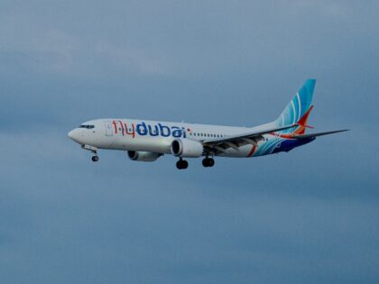 TZAFRIA, ISRAEL - SEPTEMBER 30: A plane carrying passengers from an earlier Flydubai fligh