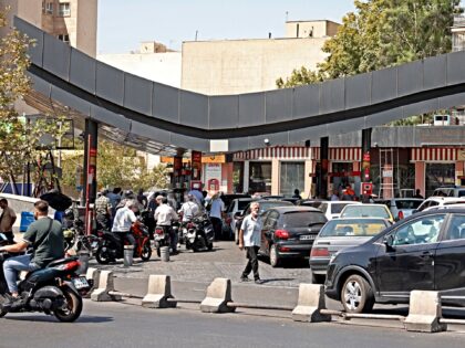 Drivers queue at a petrol station to refuel in Tehran, on August 25, 2026. US Treasury Sec