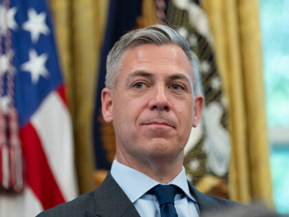 Senator Jim Banks, a Republican from Indiana, in the Oval Office of the White House in Was