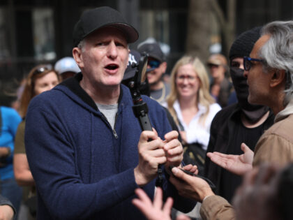 NEW YORK, NEW YORK - APRIL 04: Actor and comedian Michael Rapaport argues with people outs