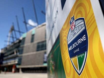 Signage is seen outside of the Melbourne Cricket Ground in Melbourne on September 9, 2026.